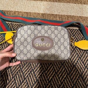 Gucci Beige and Brown Logo Crossbody Bag